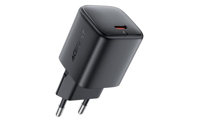 ACEFAST A119 USB-C Mini GaN Wall Charger 45W PD Fast Charging Travel Adapter - EU Plug - Black